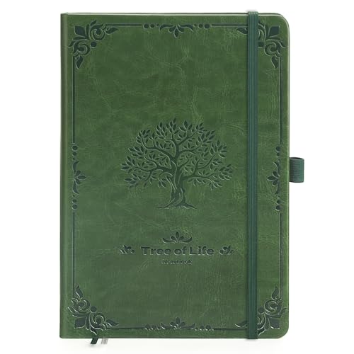 Carnet de notes A5,journal épais ligné,Vintage - Couverture rigide En cuir avec 320 pages,Papier épais de 120 g/m² ,Bloc-notes pour travail, écriture,...