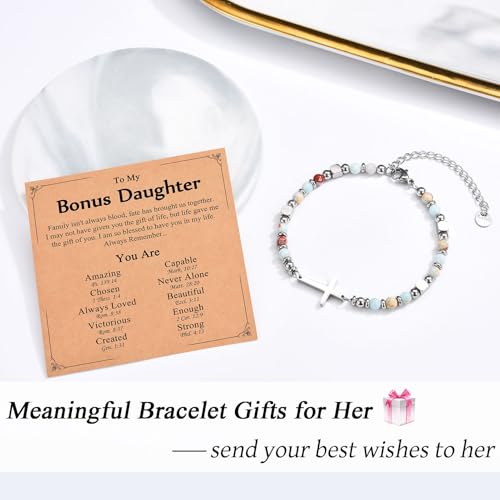 Image of Christian Gifts for Women Girls, Religious Cross Bracelet, Birthday Christmas Easter Baptism Confirmation First Communion Valentines Day Graduation Gifts for Her