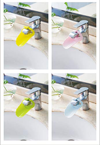 Blue Baby and Children's Faucet Extension Faucet Guide Sink Extender Long Water Hand Washing Device Water Diverter (2 Packs Adjustable)
