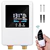Tankless Water Heater Electric 110V, 5500W Instant Hot Water Heater Under Sink, On Demand Hot Water Heater with Remote Control and Digital Display, Portable Mini Electric Water Heaters for RV Kitchen