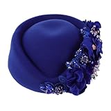 Beaupretty Damen Vintage Beret mit Stoffblume und Strass Leichter...