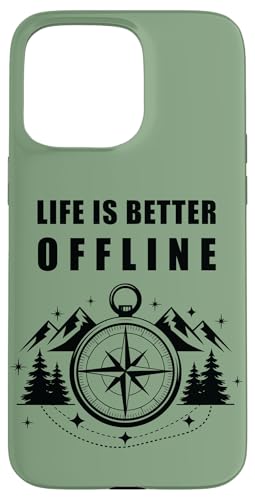 Life is Better Offline ? Camping & Hiking Outdoors Nature �X�}�z�P�[�X iPhone 15 Pro Max �p