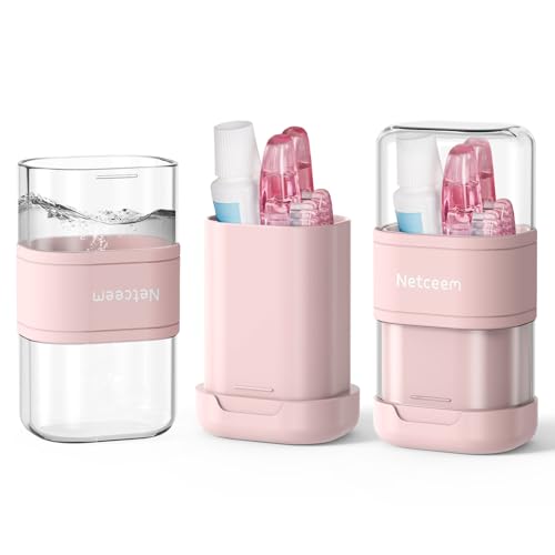 Toothbrush Travel Case Kit Portable Folding Tooth Brush Holder and Toothpaste Cover Container with Mouthwash Cup Oral Clean Tools Organizer for Traveling Bathroom Camping Business Trip(1Pack
