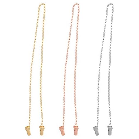 VALICLUD Brillenkette Serviettenhalter Clips Bandana Lanyard Kette mit Krokodilklammern Clips Vintage Metall 60cm Umhängeband Gesichtsabdeckung Trageband 3pcs Nackenband Aufbewahrung Cover