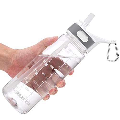 Louis Donné 800ml Sports Water Bottle with Straw & Handle, BPA-Free Leakproof 27oz Drinking Bottle