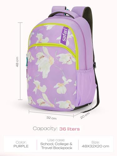 Image of Safari Whisper School Bag For Girls, Capacity - 36L, 2 Compartments Backpack For kids