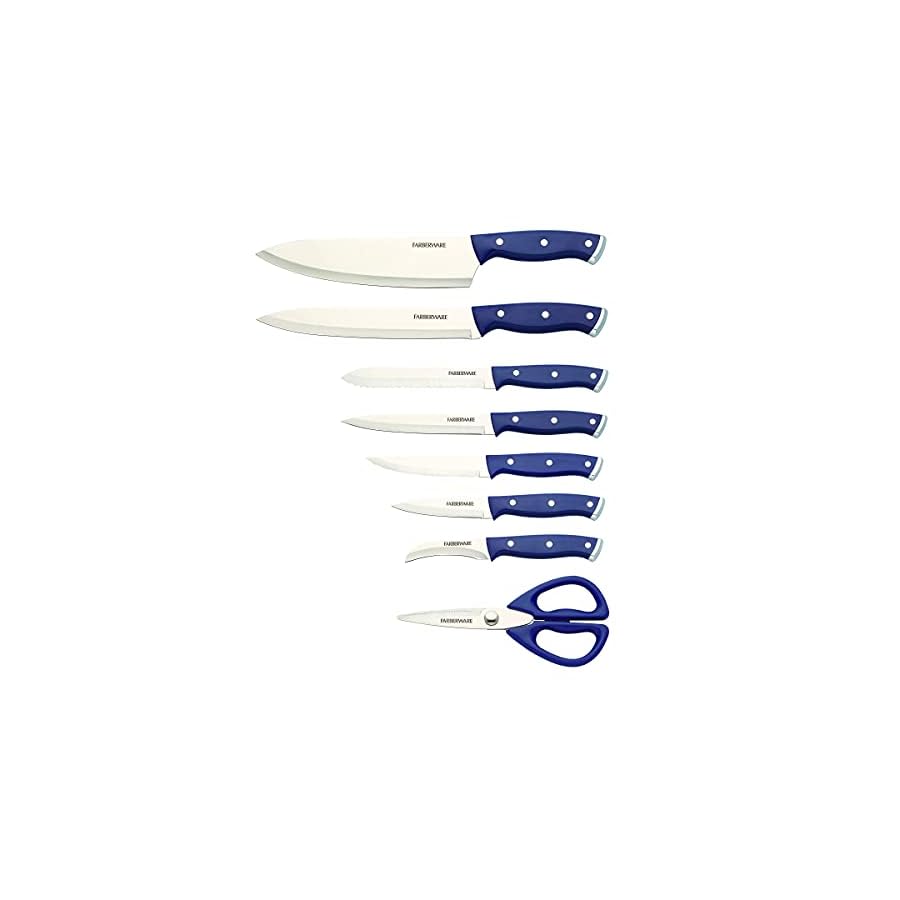 Farberware-Edgekeeper-Triple-Riveted-Slim-Knife-Block-Set-with-Built-in-Sharpener-14-Piece-Navy Farberware Edgekeeper Triple Riveted Slim Knife Block Set with Built in Sharpener, 14-Piece, Navy