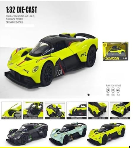Image of Sky Tech Aston Martin Valkyrie AMR 001 Toy Car 1:32 Exclusive Alloy Metal Pull Back Die-cast Car Diecast Metal Pullback Toy car with Openable Doors & Light, Music Toys for Kids【Colors as Per Stock】