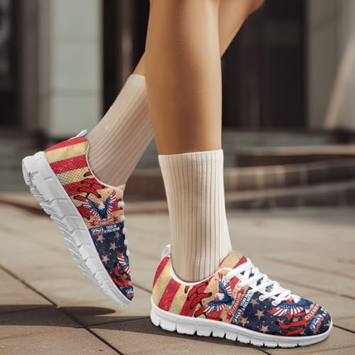 Image of GIFTPUZZ Mens Lace Up Athletic Trainers Running Sneakers Wedge Breathable Gym Lightweight Sports Tennis Shoes