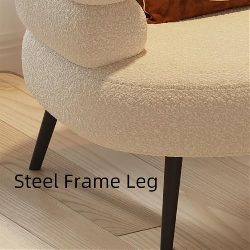 Sillón Minimalista Tela Blanco miniatura 5