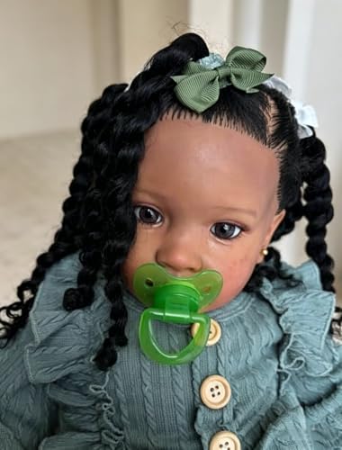 Muñeca Reborn Toddler Niña 66 cm Realista Piel Oscura miniatura 3