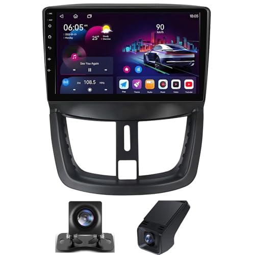 Autoradio Android 13 pour Peugeot 207 avec écran 9 pouces CarPlay et Android Auto
