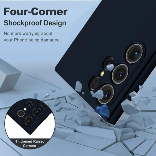 Image of Back Cover for Samsung Galaxy S24 Ultra 5G | Full Camera Protection | Premium Liquid Silicon Case | Flexible Bumper Case for Samsung Galaxy S24 Ultra 5G (Dark Blue)
