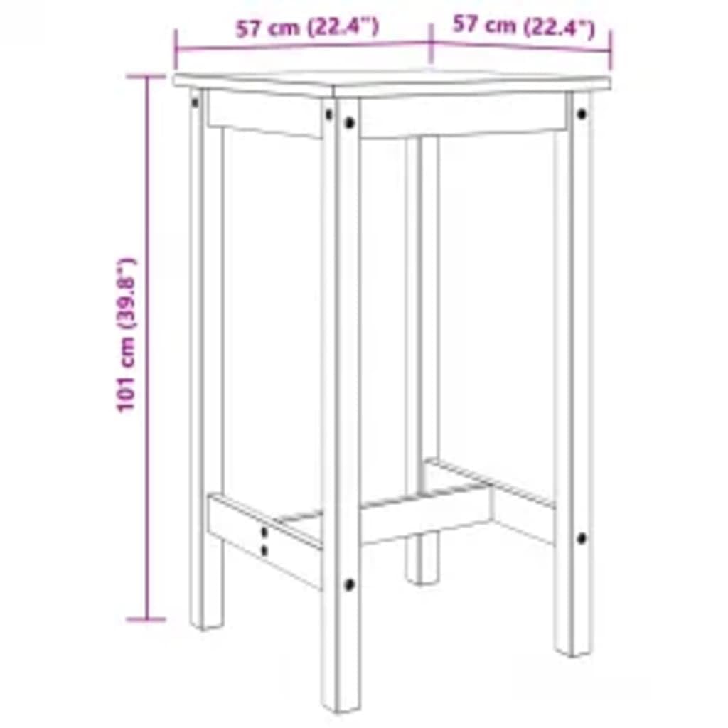 vidaXL Set de Bar 3 Piezas Madera Maciza de Pino Blanco, Set de Bar, Mesa y taburetes Altos, Mesa y sillas de Bar, Mesa y taburetes de Bar