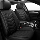 Car Seat Covers for Hyundai Palisade 2020-2025, Waterproof Nappa Leather Seat Cover, Anti-Slip Car Seat Covers, Airbag Compatible, Automobile Seat Covers Sets.(Standard 2 Seats/Pure Black)