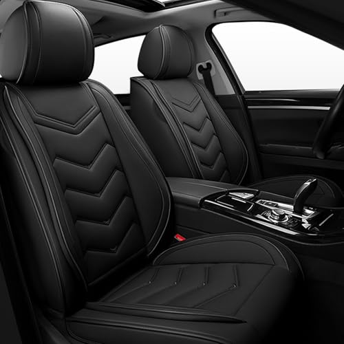 Car Seat Covers for Hyundai Palisade 2020-2025, Waterproof Nappa Leather Seat Cover, Anti-Slip Car Seat Covers, Airbag Compatible, Automobile Seat Covers Sets.(Standard 2 Seats/Pure Black)