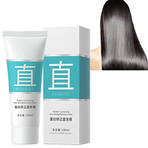 Protein Correcting Hair Straightening Cream,Correcting Hair Straightening Cream for Curly Hair,Nourishing Fast Smoothing Collagen Hair Straightener Cream