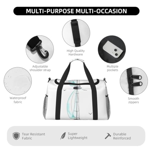 Bolsa de viaje grande Blue Sailboat plegable e impermeable para tus escapadas 5