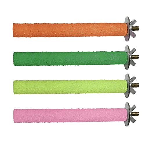 Hamiledyi Parrot Perch Stand Toy, Bird Cage Perch Toy,Natural Paw Grinding Stick for Small Parrots, Parakeets, Cockatiels, Lovebirds Chewing Stick(S)