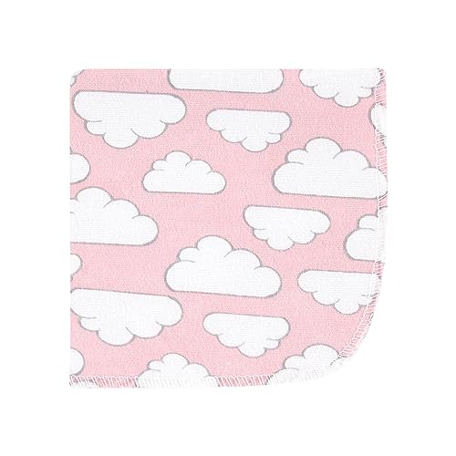 Image of Hudson Baby Unisex Baby Flannel Cotton Poly Washcloths, Girl New Elephant 10-Pack, One Size