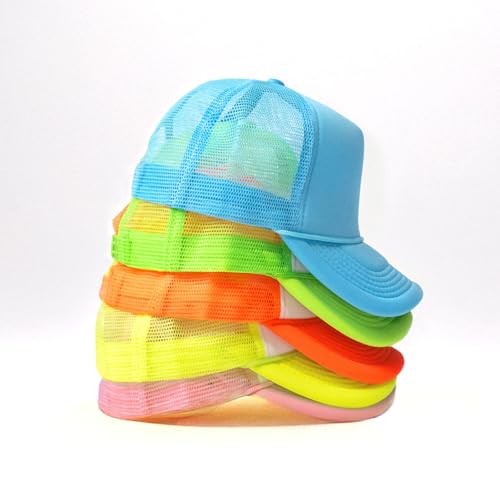 Image of CHOK.LIDS Classic Foam Trucker Hat Summer Mesh Rope Cap Solid Two Toned Blank Hat Mens Womens Adjustable Strap Light Weight