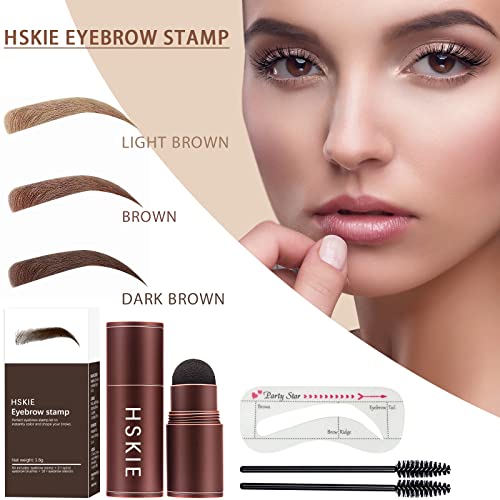 Cmnro Eyebrow Stamp Stencil Kit Dark Brown Brow Stamp And Shaping Kit Brow Stamp Kit Waterproof Eyebrow Brow Stamp Kit (Natural Brown) #TOP4