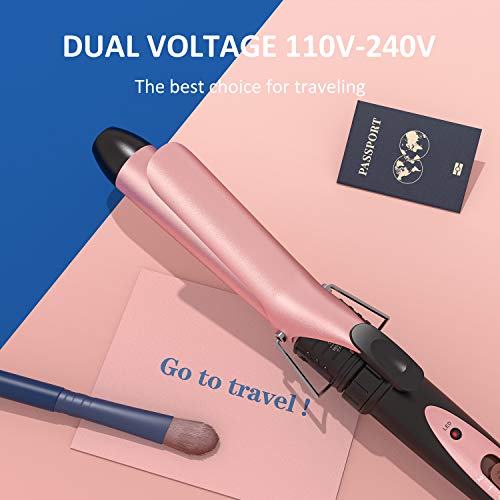 ATMOKO 5 in 1 Curling wand set,Wand Curling Iron Set with 5 pcs Interchangeable Curling Wand Ceramic Barrels, Pro Hair Wand for Beach Loose Wavy with Heat Resistant Glove and Hairpin