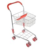 HEY! PLAY! Kids Shopping Cart - Toddler Grocery Cart with Pivoting Front Wheels and Folds for Easy Storage - for Pretend Play Grocery Store