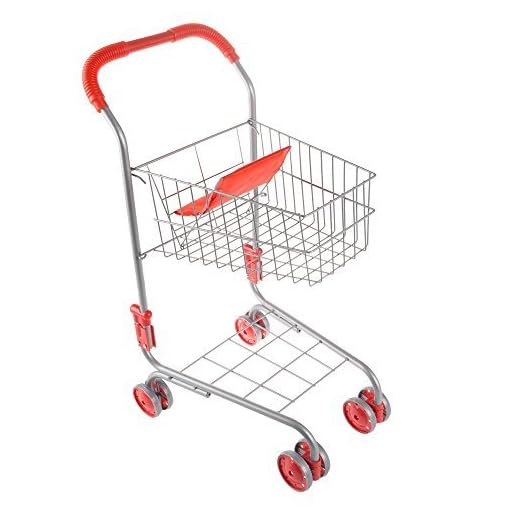Pretend Play Shopping Cart- Toy Grocery Cart With Pivoting Front Wheels and Folds for Easy Storage for Kids, Boys and Girls By Hey! Play!