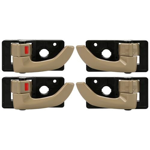 BuleVina 4Pcs Left Right Interior Door Handle Beige Replacement Fit