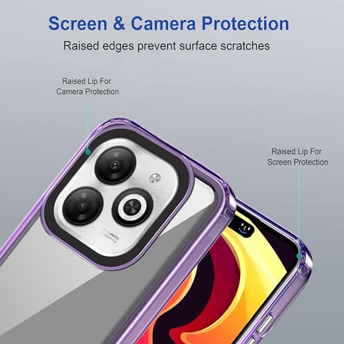 Image of amazon basics Back Case Cover for Infinix Smart 8 HD (TPU + PC Translucent Purple)