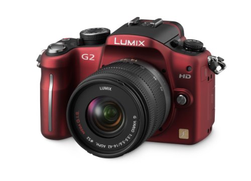 Lumix DMC-G2KEG-R Systemkamera (12 Megapixel, LiveView) Gehäuse rot inkl. Lumix G Vario Objektiv (14-42 mm)