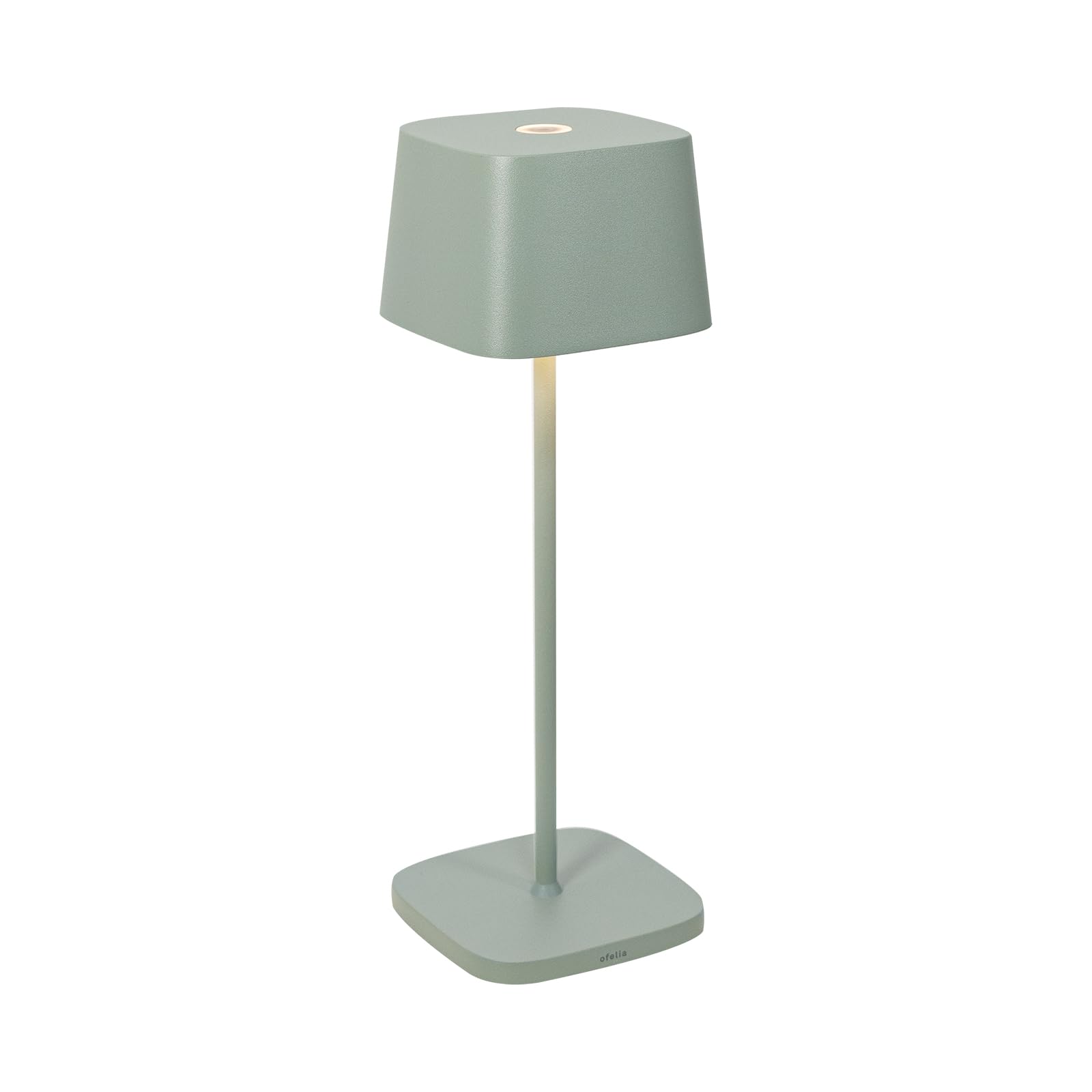 Zafferano, Ofelia Lampe, Kabellose, Wiederaufladbare Tischlampe mit Touch Control, Auch für den Außenbereich Geeignet, Dimmer, 2200-3000 K, Höhe 29 cm, Farbe Salbei