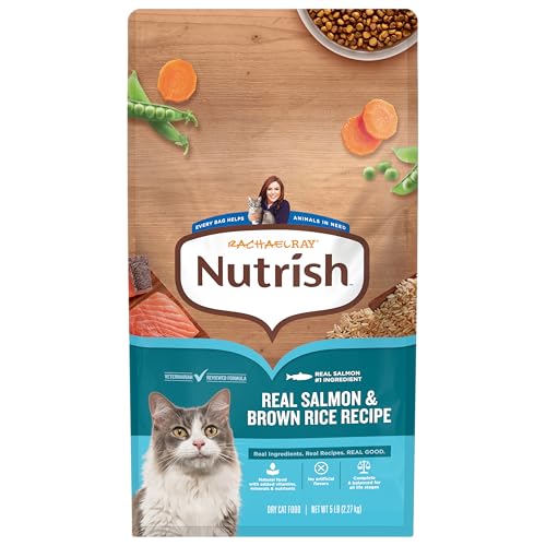 Nutrish Dry Cat Food, Salmon & Brown Rice Recipe, 5 lb. Bag (Rachael Ray) - image 1