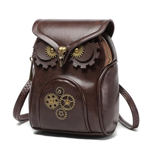CARTLZ Bolsa mensageiro renascentista, bolsa mensageiro gótica medieval steampunk, bolsa pequena para moeda pirata para Ren Faire, Marrom, Adjustable