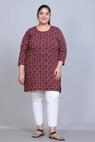 Image of RYSH Women's Plus Size Printed Longline Tops | Printed longline tops in multiple colours and plus sizes