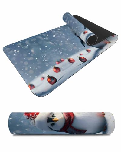 Debedcor Heat Proof Table Pads Waterproof Decorative, Christmas Penguin Non-Slip Table Countertop Protector, Winter Xmas Ball Snowflake Insulation Mat for Kitchen Room, 40 x 12 Inches