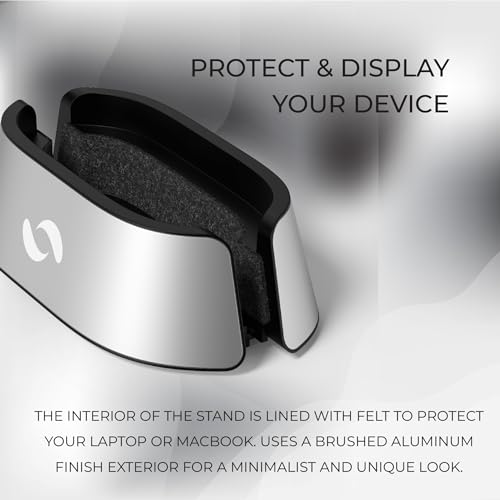 Support Vertical MacBook Pro PC Aluminium Argent Station Accueil Bureau Réglable - 4