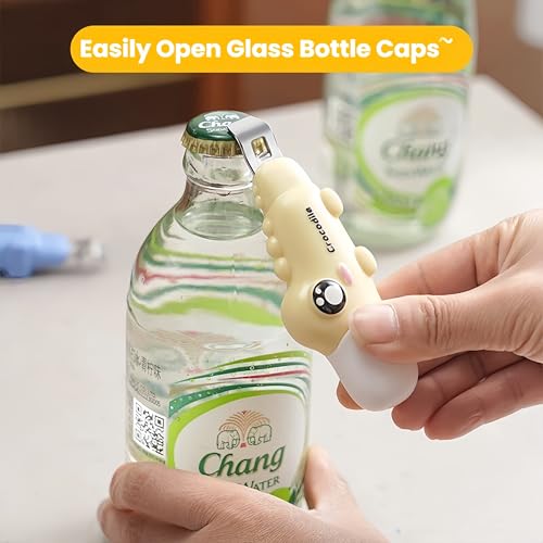Image of 2-in-1 Ceramic Box Cutter & Bottle Opener, Mini, Cute, Box Opener, Built-In Magnetic, Small Box Cutter, safety Package Opener with Protective Cover for Packages, Letters, Office, Home
