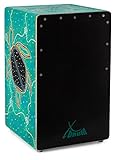 Handbemalte Designer-Cajon mit Dot Art-Schildkröten, Integrierter Bass Port
