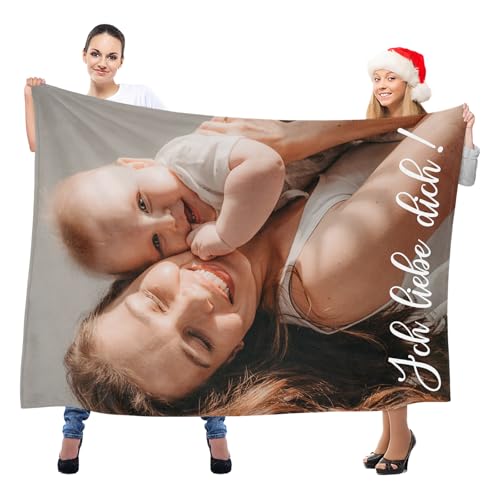LNM Personalisierte Decke mit Foto, Personalisierte Decken, Personalisierte Foto Decke, Personalisierte Kuscheldecke, Personalisierte Muttertagsgeschenk für Mama