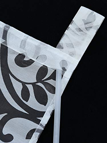 ESLIR Sliding Curtains Burnout Panel Curtains Set of 2 Curtains with Loops Transparent Curtain White W x H 57 x 175 cm Set of 2 - Image 4