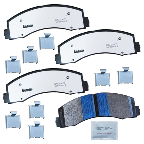 Image of Bendix Fleet Metlok MKD2087FM Semi-Metallic Front Brake Pads for Ford Expedition 2021-2018, F-150 2020-2018, Lincoln Navigator 2021-2018