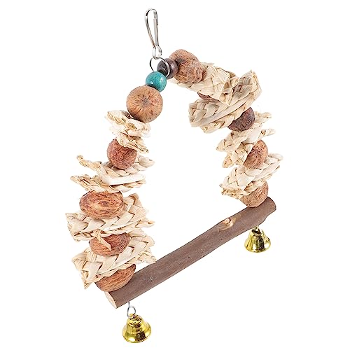 POPETPOP Giocattolo Per Pappagalli in Osso Di Seppia Naturale Giocattolo Da Appendere Per Masticare e Rilassare Uccelli Domestici Resistente Ai Morsi Usura Calcio e Minerali Per Salute