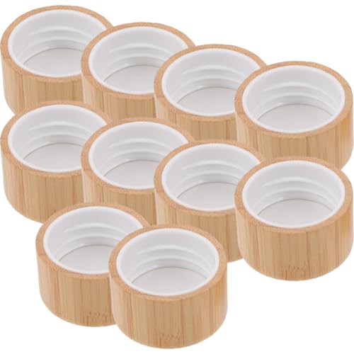 Healeved Tapas de Bambú para Botellas de Aceites Esenciales, Pack de 10 Piezas Sellado Seguro, Compatibles Envases de Vidrio para Aromaterapia y Uso Doméstico