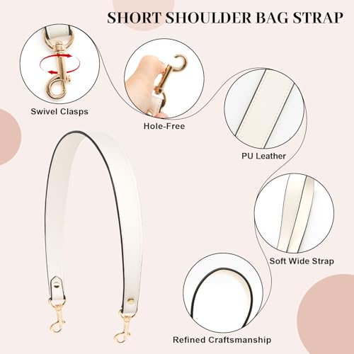 Sangle de sac en cuir véritable blanc LJCZKA pour anse sous le bras