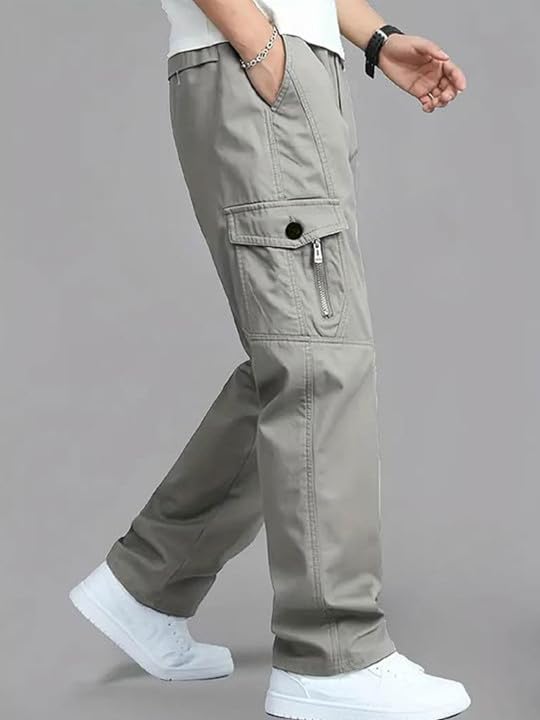 Image of FABRIPPLE Men's Olive Green Cargo Pants | Relaxed Fit Utility Trousers | Multi Pocket Casual Wear | Stylish Streetwear Bottomwear for Men