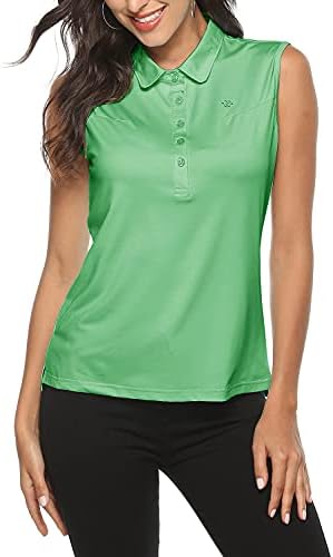 AIRIKE Golf Polo Shirts for Women Sleeveless Summer Sports Athletic Fashionable Workwear-Quick Dry Womens Tank Tops (Green 4, X-Large)