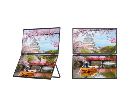 Image of JAPANNEXT 15.6 inch (x2) IPS Full HD (1920x1080) Dual Mobile Display | Built-in HDMI Speakers (x1) USB-C(x1) Jack (x1) | 2 Year Warranty | JN-DMD-IPS156F