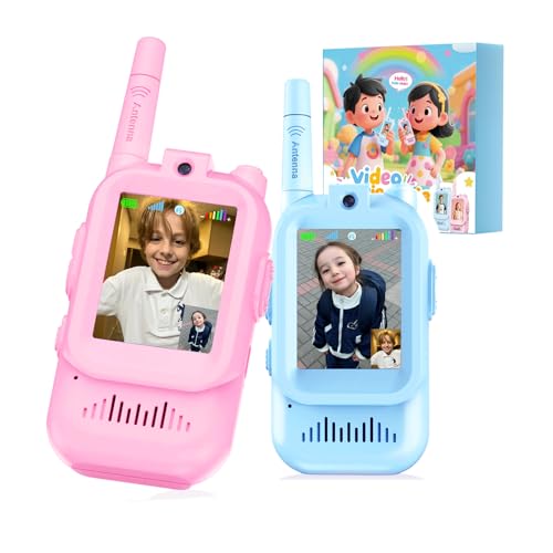 Video Walkie Talkies for Kids with Screen Display, 2 Pack Rechargeable Walkie Talkies with HD Camera, Kids Walkies Talkie Toys for Ages 3-12, Voice...